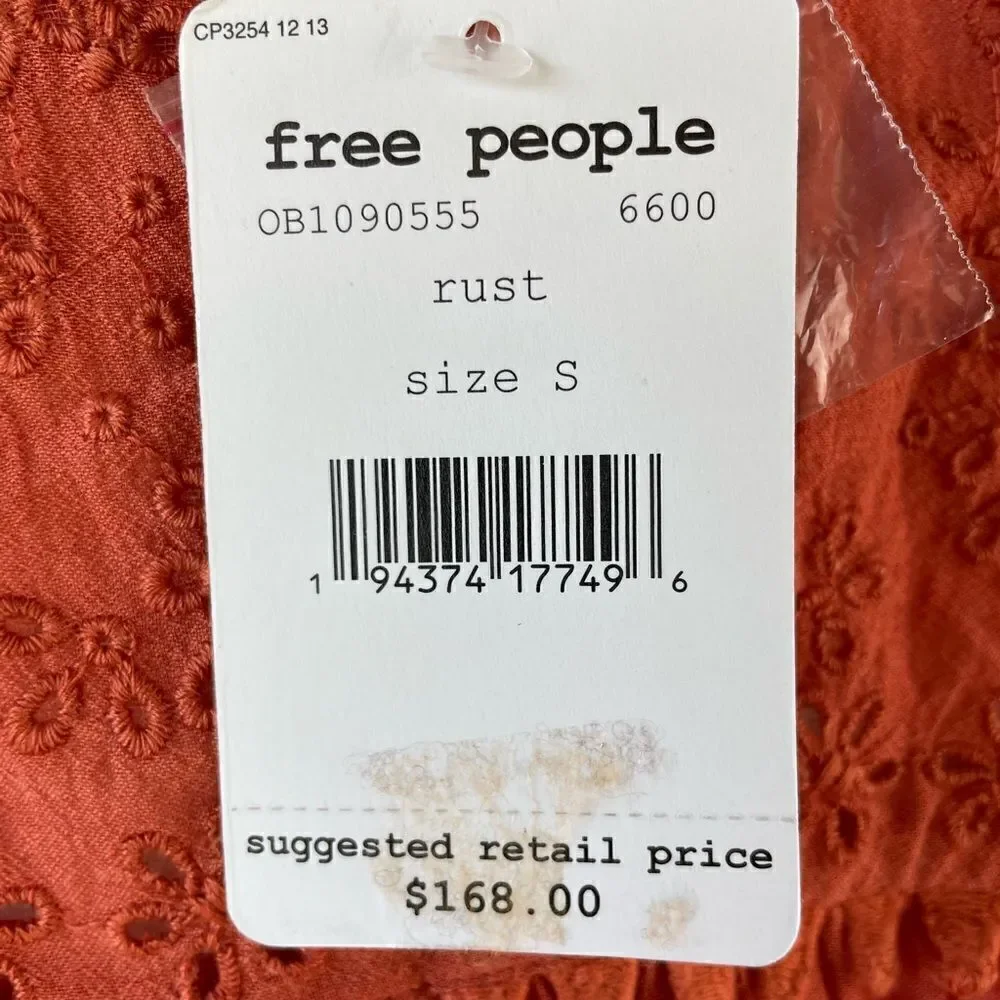 NWT Free People Rust Top Size S